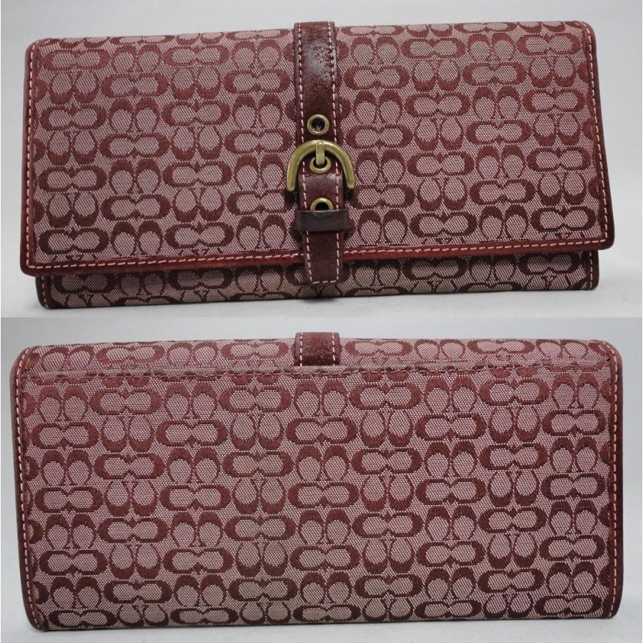 未使用 コーチ シグネチャー アコーディオン ジップ 長財布 ラウンド ボルドー COACH（コーチ） 長財布 ジップ長財布 ボルドー ロゴ キャンバス