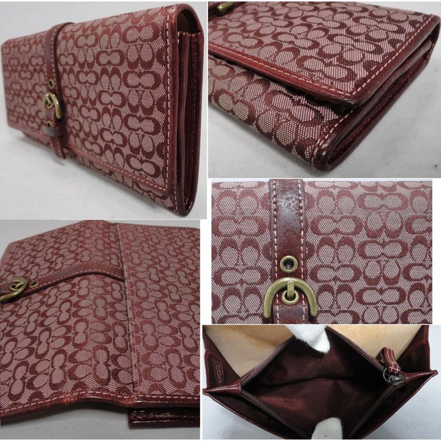 COACH（コーチ） 長財布 ジップ長財布 ボルドー ロゴ キャンバス