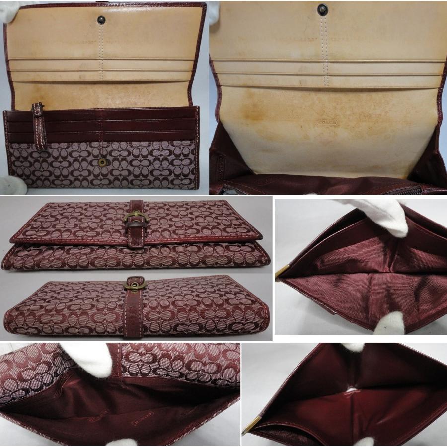 新品未使用 coach コーチ 黒 レザー 長財布 ファスナー付き ボルドー COACH（コーチ） 長財布 ジップ長財布 ボルドー ロゴ キャンバス