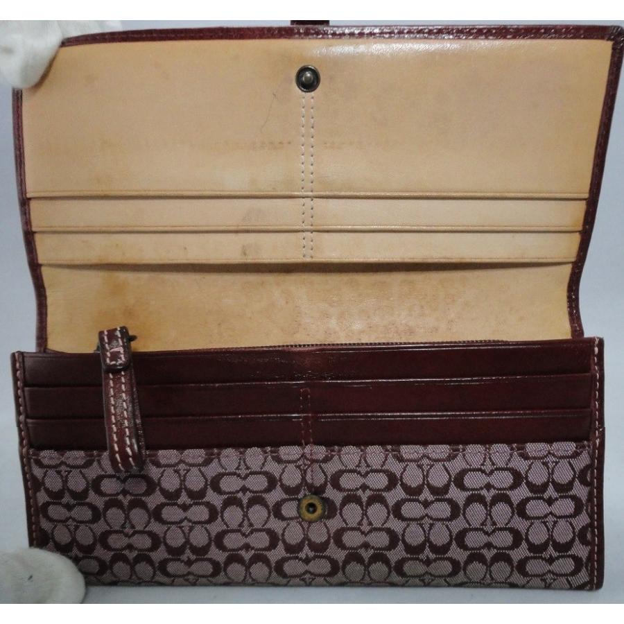 COACH（コーチ） 長財布 ジップ長財布 ボルドー ロゴ キャンバス