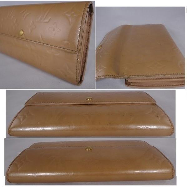 ルイヴィトン 長財布 LOUIS VUITTON 財布　ベージュ　ヴェルニ ルイ・ヴィトン ヴェルニ 財布 ジッピーウォレット ベージュ