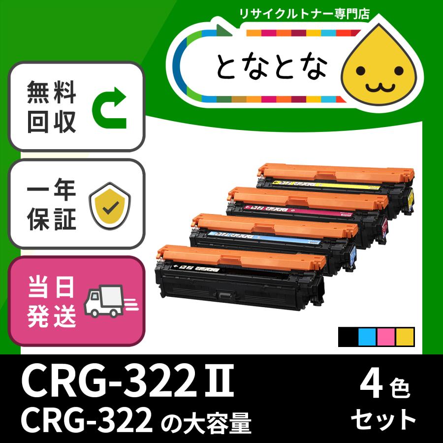 Crg 322ii 4色セット Crg322ii リサイクル Lbp9100c Lbp90c Lbp9500c Lbp9510c Lbp9600c Lbp9650ci キャノン対応 23 92 Crg322ii 4set リサイクルトナーの となとなnet 通販 Yahoo ショッピング