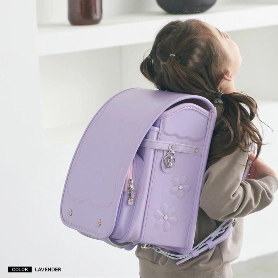ランドセル 女の子 2024　A4 フラットファイル キュートな花柄モチーフ　堀江鞄 テイジンエアリー