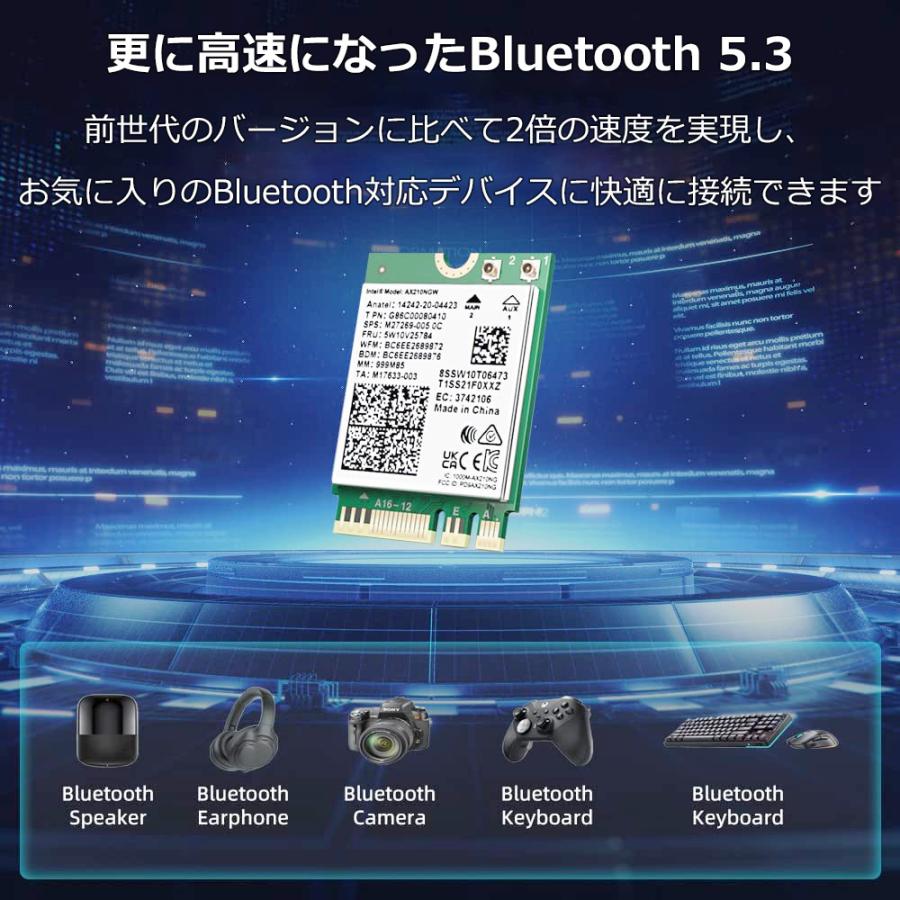 無線LANカード wifi6 AX210 Intel AX210NGW M.2 Wi-Fi Bluetooth 5.3｜rank-up｜04