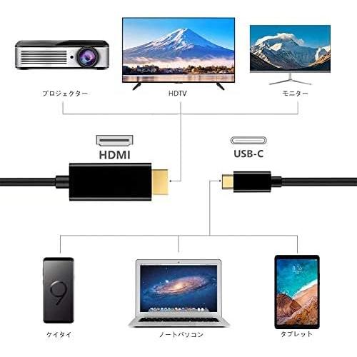 USB Type-C to HDMI 変換ケーブル 1.8m ブラック｜rank-up｜04