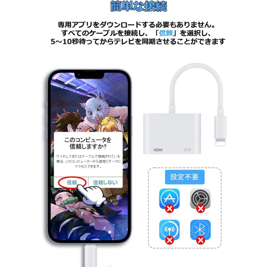 Side3 iPhone HDMI 変換ケーブル テレビに映す 変換アダプタ