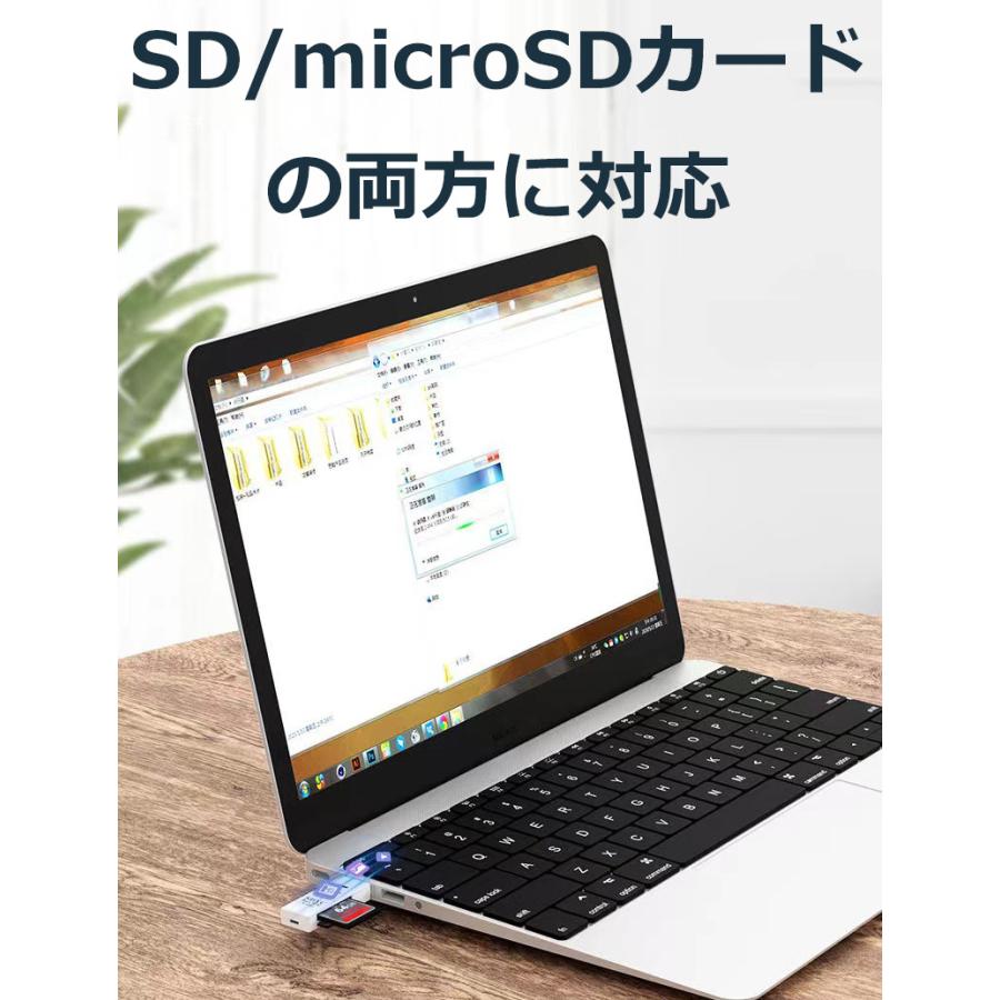 SDカードリーダー USB3.0 高速 2in1 SD SDHC SDXC microSD マルチカードリーダー ライター | Side3 | 04
