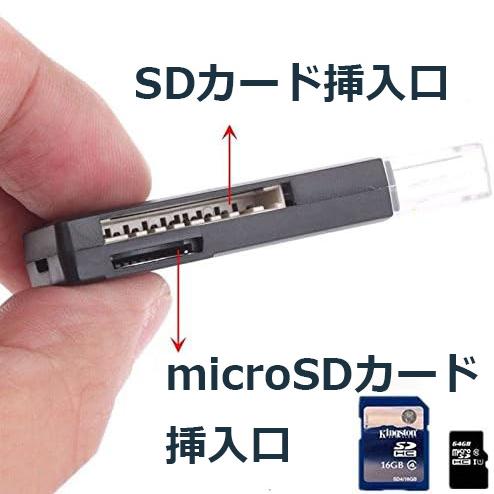 SDカードリーダー USB3.0 高速 2in1 SD SDHC SDXC microSD マルチカードリーダー ライター | Side3 | 07