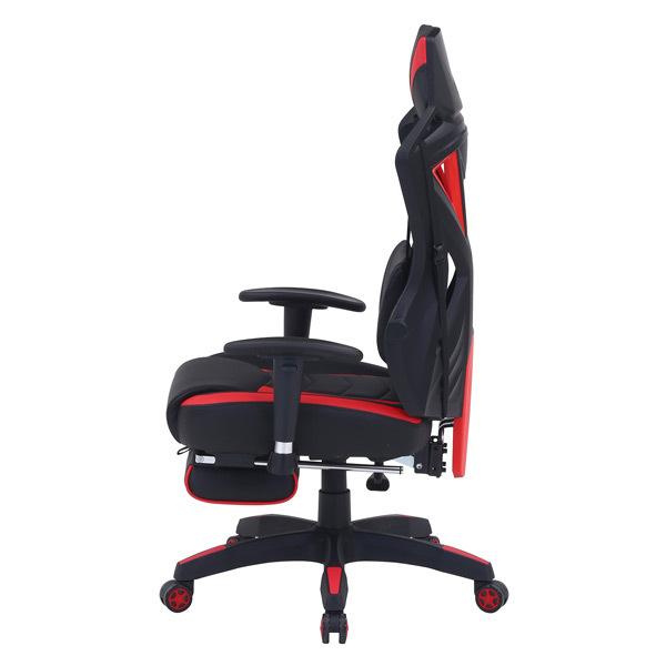 メッシュゲーミングチェア レイズ フットレスト付き レッド 19429