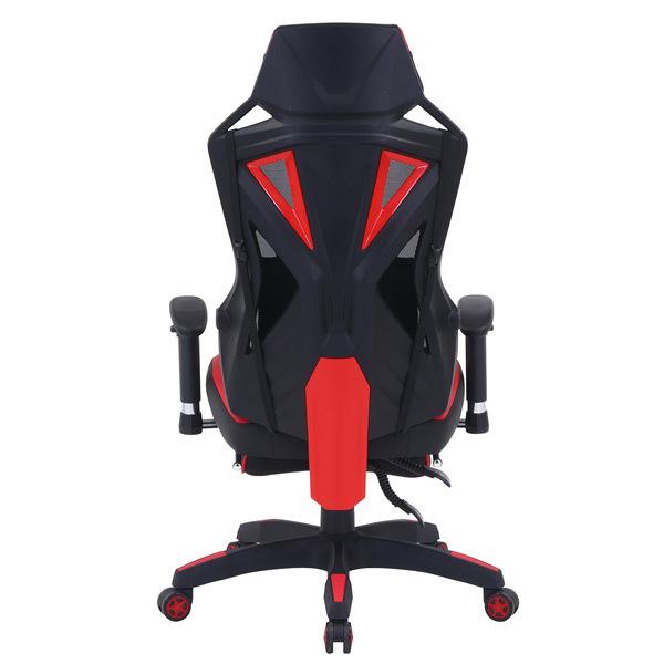 ◆未使用品◆ PLUS BJ チェア　レッド　高機能メッシュチェア　モダン メッシュゲーミングチェア レイズ フットレスト付き レッド 19429