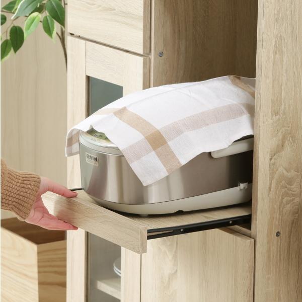 3月発送】キッチンボード 70689 ホワイトオーク 食器棚 キッチンボード