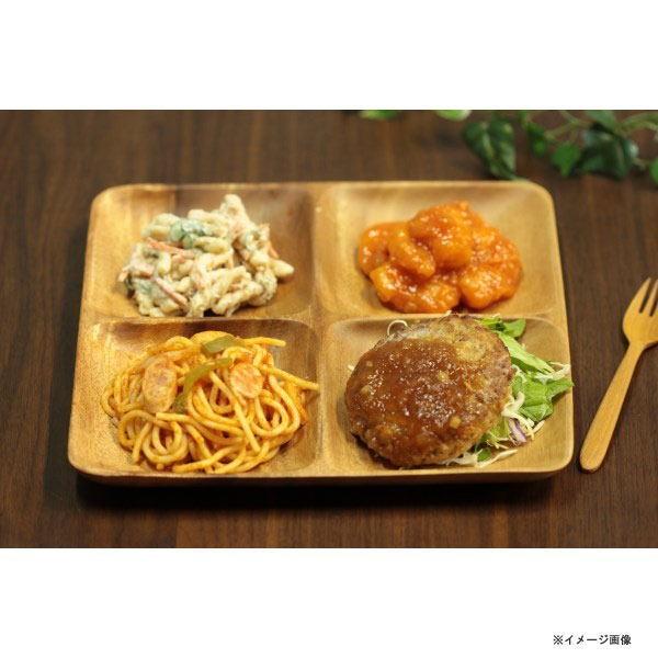 木製食器 木製プレート トレイ アカシア スクエアトレー 4仕切付