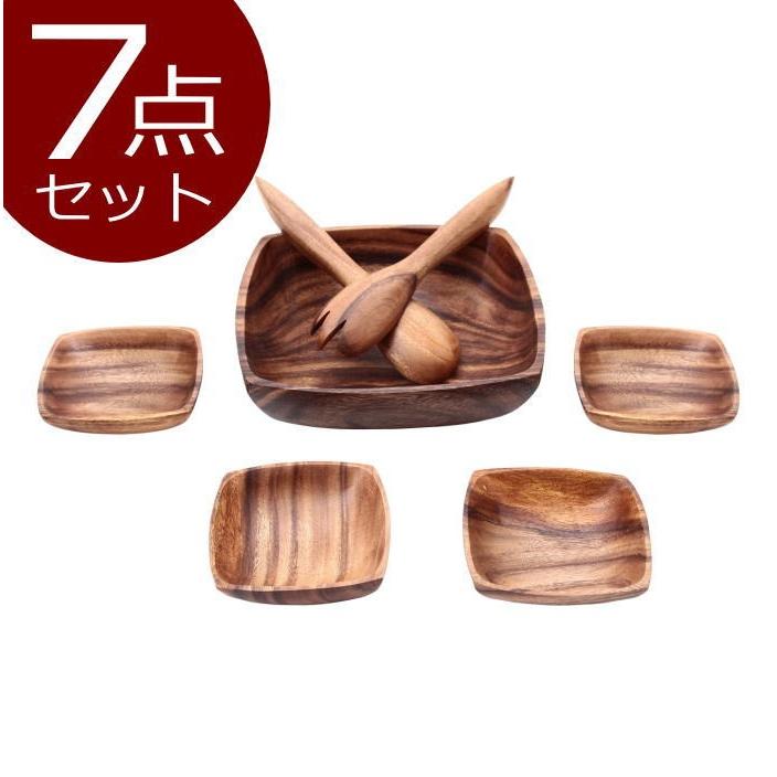アカシア皿 26点セット まとめ売り トレイ アカシア プレート ボウルセット(スプーン＆フォーク付) A