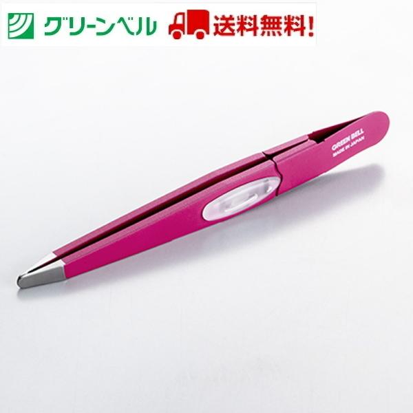 毛抜き グリーンベル ズレずに抜ける驚きの毛抜き 先丸 GT－232 ローズ