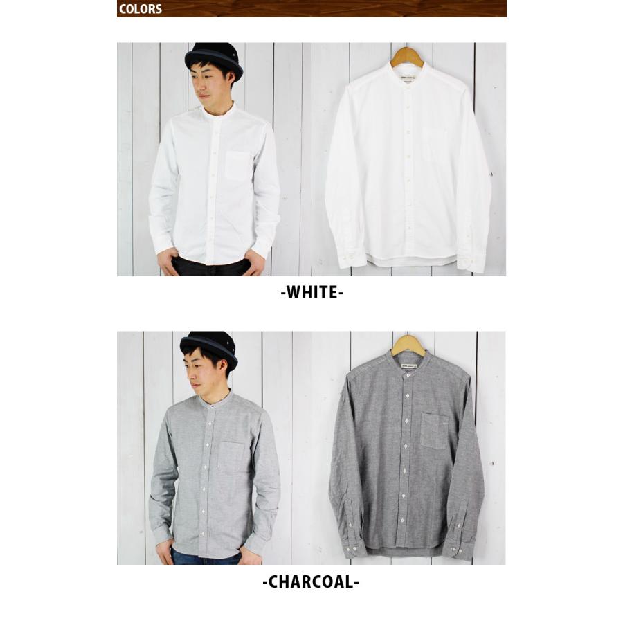 美品 RHC スタンドカラー オックスフォード シャツ XL ホワイト 国産 スタンドカラー シャツ 長袖シャツ 無地 バンドカラー