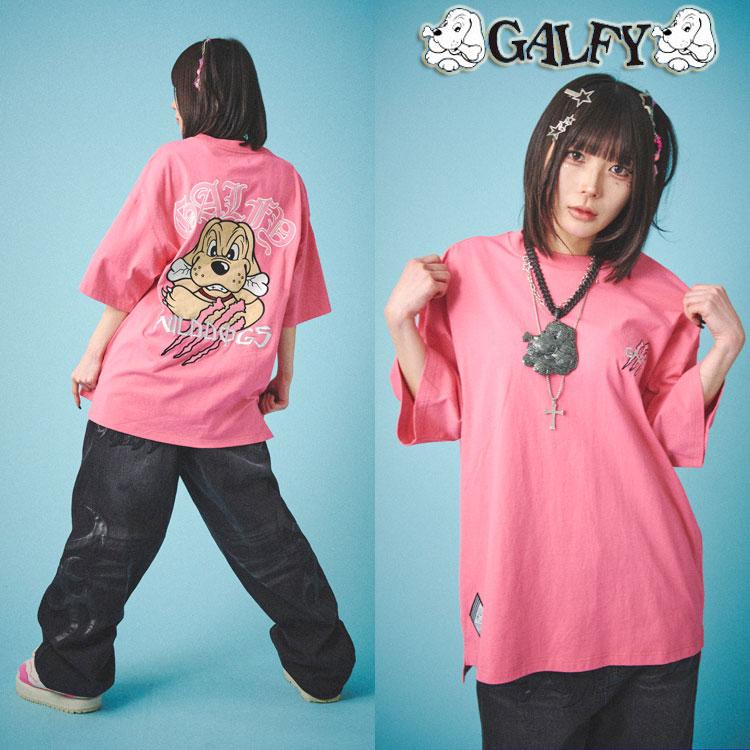 GALFY オーバーサイズ 半袖 Tシャツ WILDDOGS 刺しゅう ガルフィー
