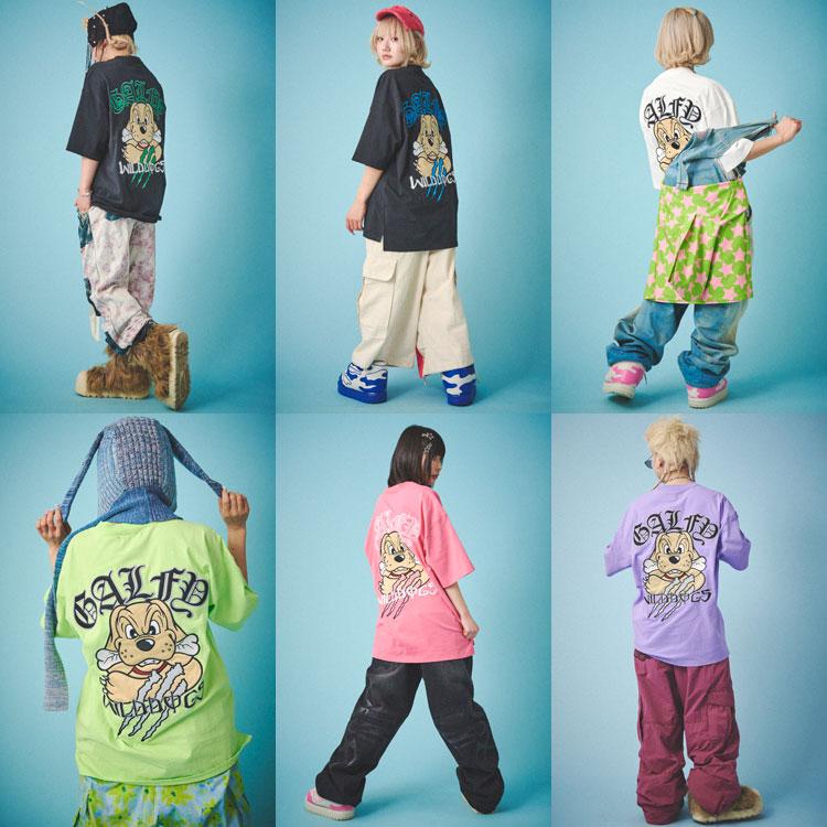 GALFY オーバーサイズ 半袖 Tシャツ WILDDOGS 刺しゅう ガルフィー