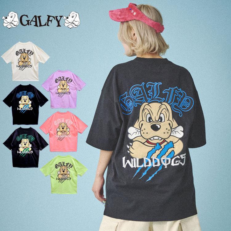 GALFY オーバーサイズ 半袖 Tシャツ WILDDOGS 刺しゅう ガルフィー