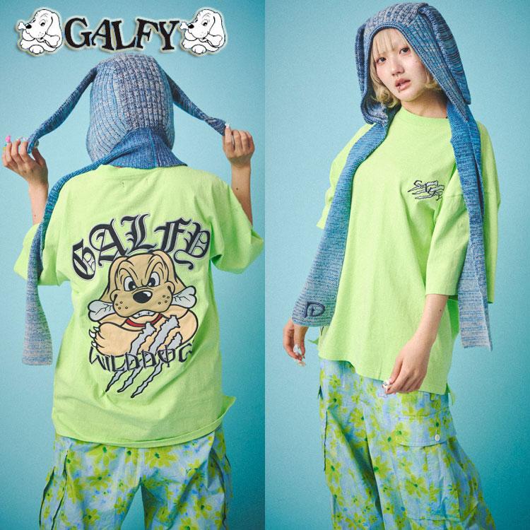 GALFY オーバーサイズ 半袖 Tシャツ WILDDOGS 刺しゅう ガルフィー
