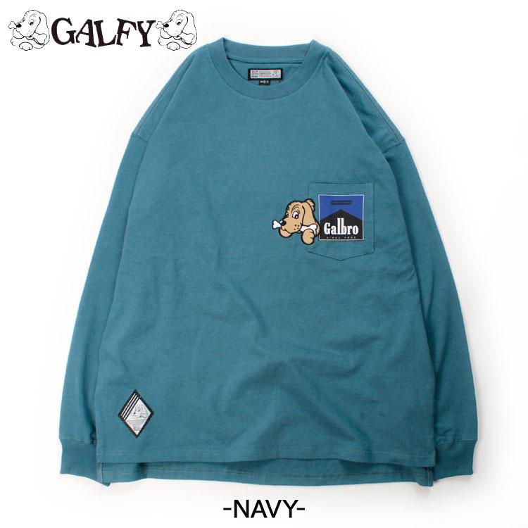GALFY ガルフィー ガルブロ 長袖 Tシャツ 胸ポケ ロンティー オーバーサイズ イヌ ロゴ ストリート カジュアル クルーネック 長袖Tシャツ 天竺 ユニセックス ストリート カルチャー 153085 GALFY（ガルフィー） ガルブロ 長袖Tシャツ 胸ポケ クルーネック