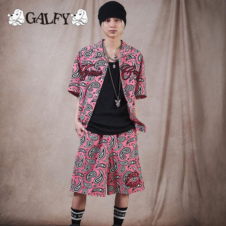 し*ん様 GALFY ペイズリー柄 アロハシャツ セットアップピンク GALFY（ガルフィー） セットアップ ペイズリー柄 メンズ レディース