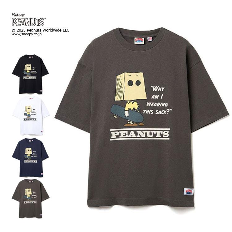 PEANUTS スケートボード ビッグ 半袖 Tシャツ NUTMEG ダブルーネーム