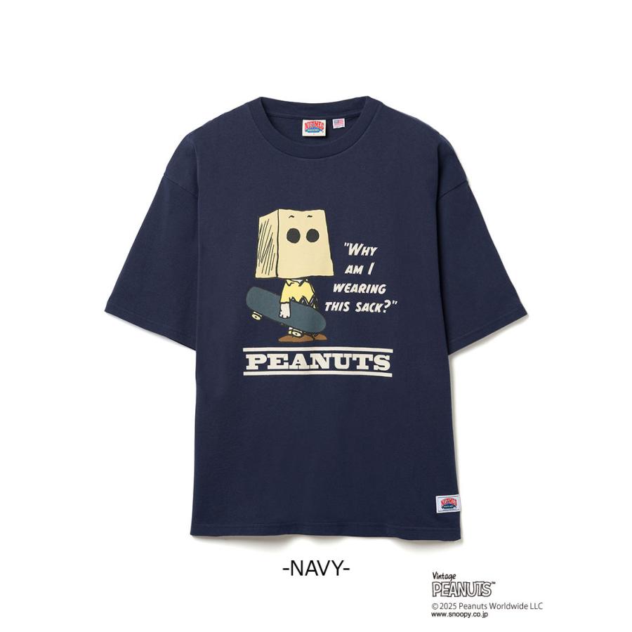 PEANUTS スケートボード ビッグ 半袖 Tシャツ NUTMEG ダブルーネーム