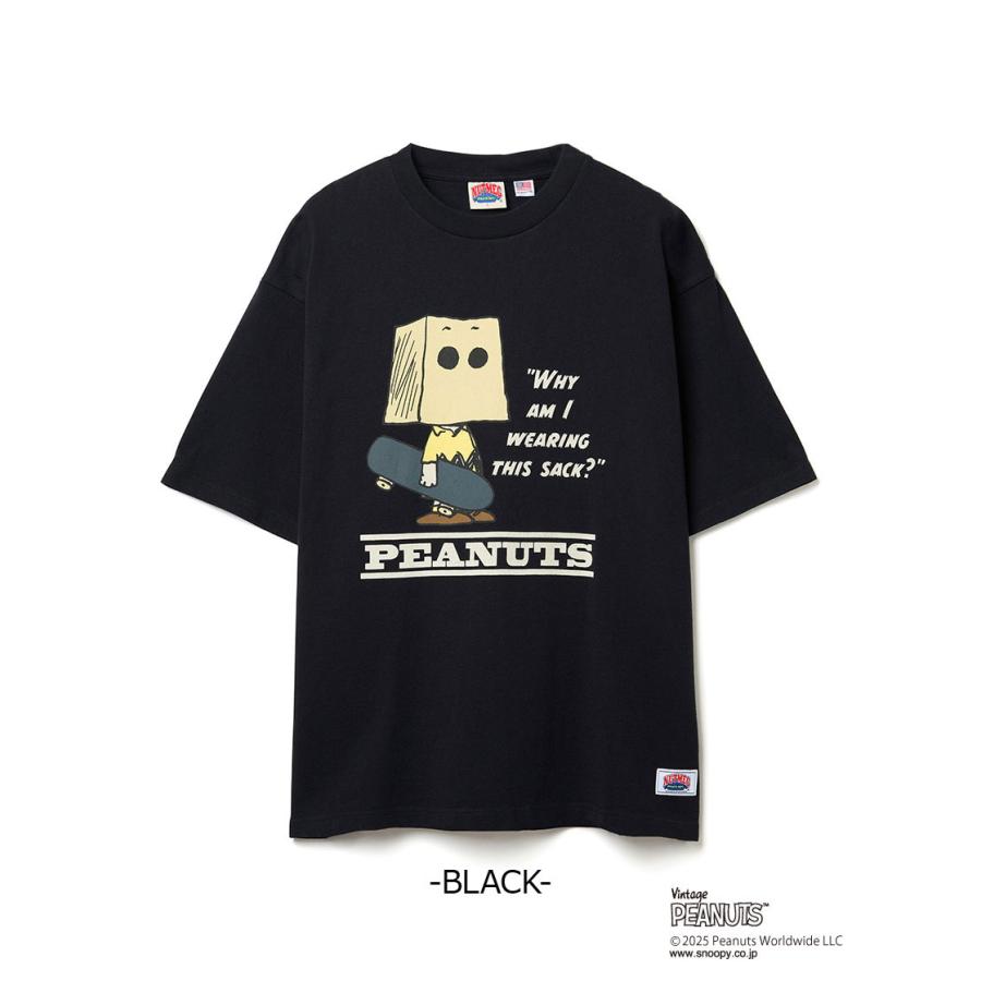 PEANUTS スケートボード ビッグ 半袖 Tシャツ NUTMEG ダブルーネーム