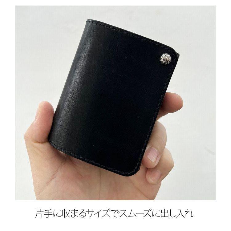 使いやすいサイズの財布 栃木レザー 日本製 USAスタッズ ハンドメイド