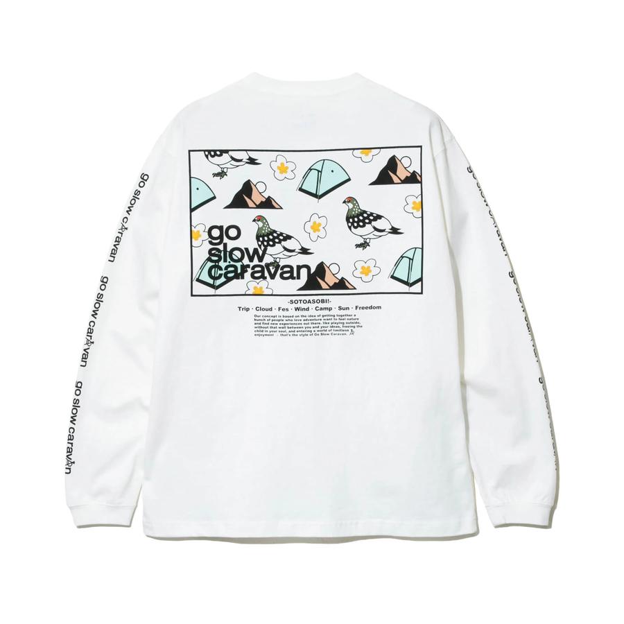 登山 ネコ ウーパールーパー バナナ 長袖Tシャツ go slow caravan カットソー クルーネック 長袖 バックプリント ロングスリーブ アウトドア プレゼント｜rankutsudou｜13