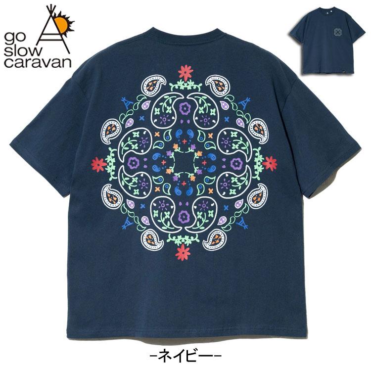 ヨウジヤマモトプリュスノアール 半袖カットソー Tシャツ ペイズリー柄 go slow caravan（ゴースローキャラバン） ペイズリー柄 刺繍ポケット