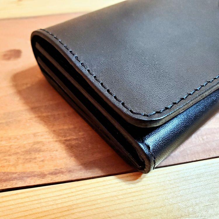 栃木レザー 二つ折り財布 USAスタッズ ハンドメイドウォレット 日本製