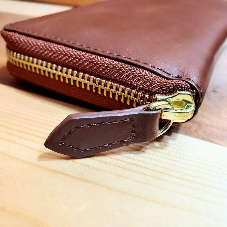 ラウンドファスナー 長財布 牛ヌメ革 ロングウォレット 財布 本革