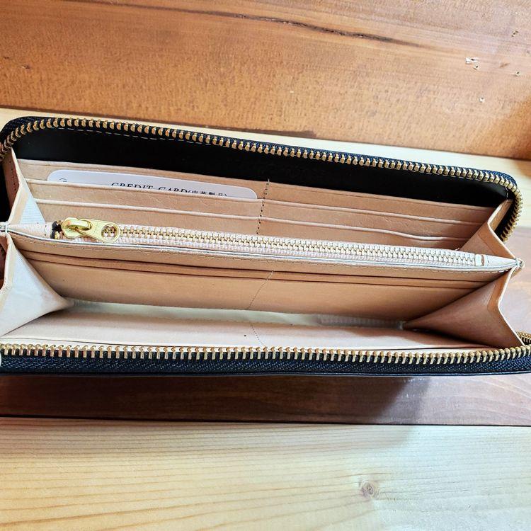 ラウンドファスナー 長財布 牛ヌメ革 ロングウォレット 財布 本革