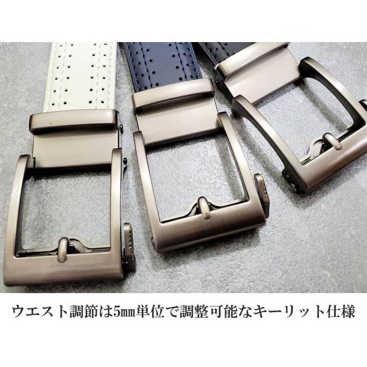 キーリット ベルト ゴルフ おしゃれ パンチング加工 ゴルフベルト 合成