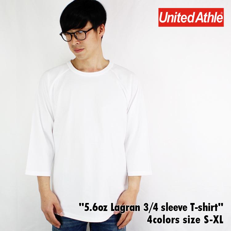 七分袖 Tシャツ メンズ 5.6オンス ラグラン 3/4スリーブ 無地 7分袖
