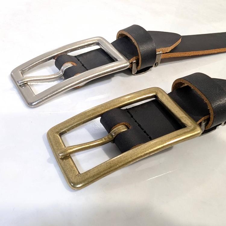 日本製 真鍮バックル 茶芯 レザー ベルト メンズ 本革】細ベルト