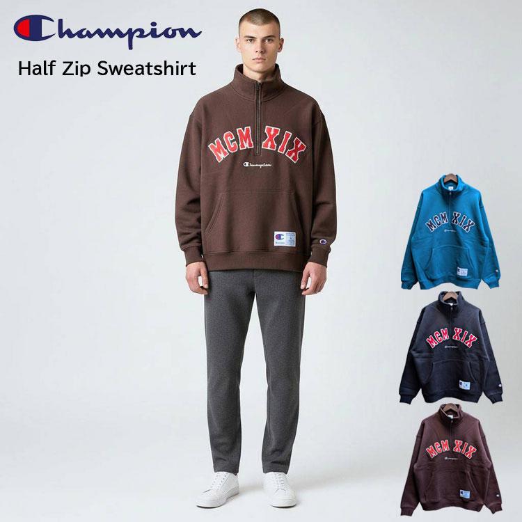 30％OFF】Champion （チャンピオン） ハーフジップ スウェットシャツ