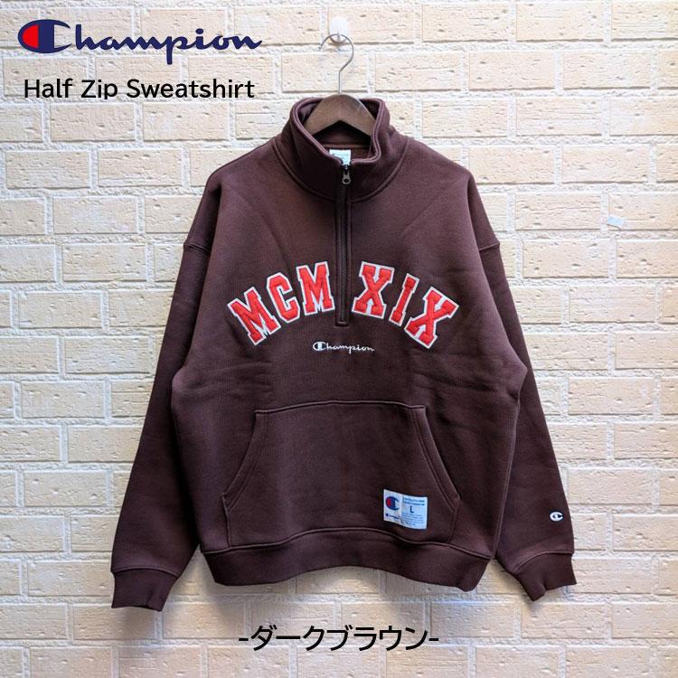 30％OFF】Champion （チャンピオン） ハーフジップ スウェットシャツ