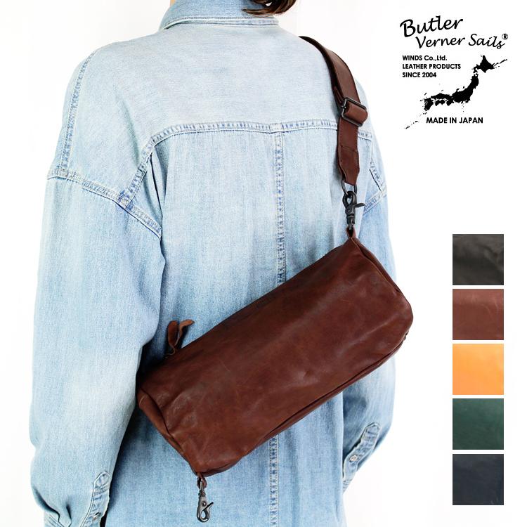 ★週末特価★PORTER 馬皮 ホースレザー ブラウン スリングショルダーバッグ ロール ショルダーバッグ 日本製 馬革 斜めがけ ドラム 国産 ホース
