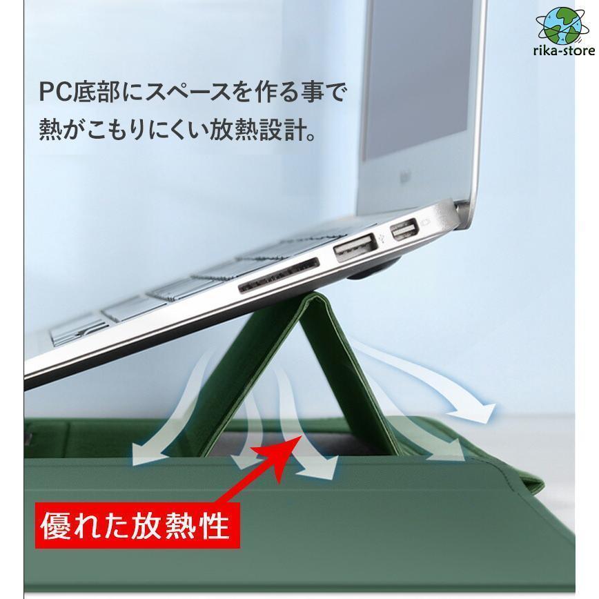ノートパソコンケース 12~15.6インチ PCバッグ 薄型 スタンド 縦入れ Laptop CASE    Windows 11  Acer Aspire Surface Laptop G MacBook｜ranman-st｜06