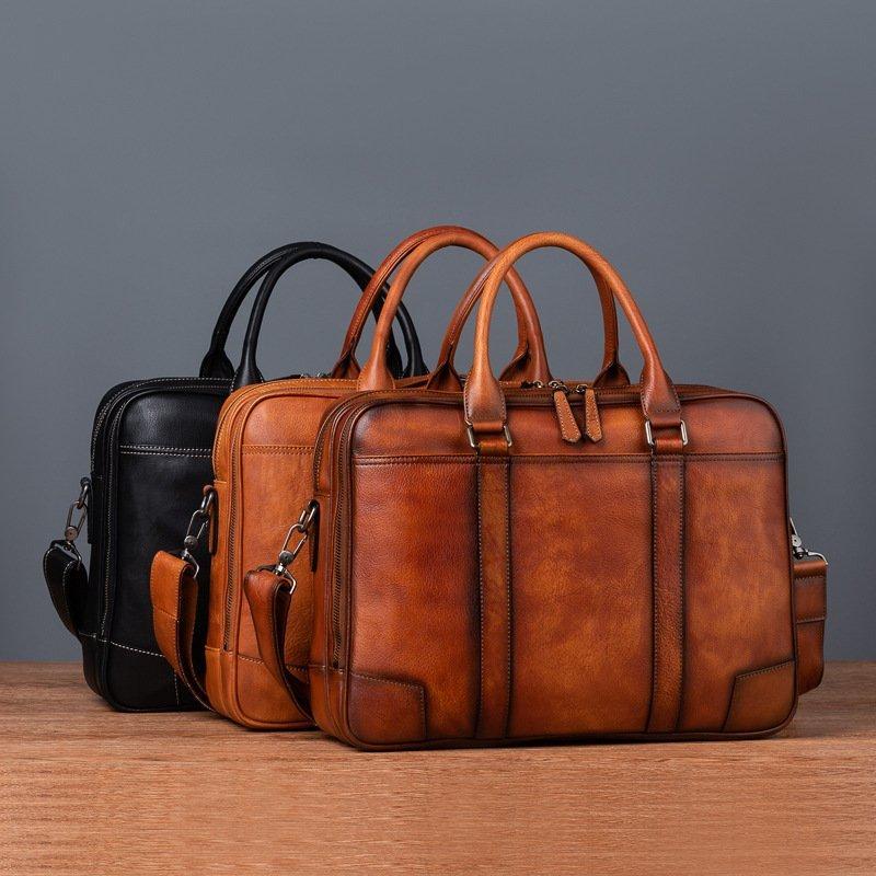 高級本革 厚手牛革 メンズバッグ ブリーフケース ビジネスバッグ
