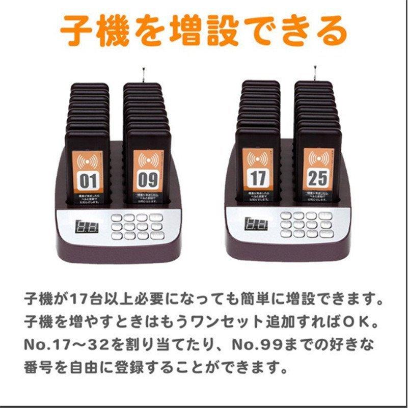 受信機8-20台 フードコート 呼び出しベル レストラン ゲストレシーバー