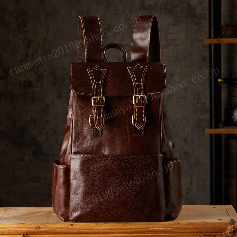 リュックサック ヌメ革 ビジネスリュック 本革 デイバッグ メンズ