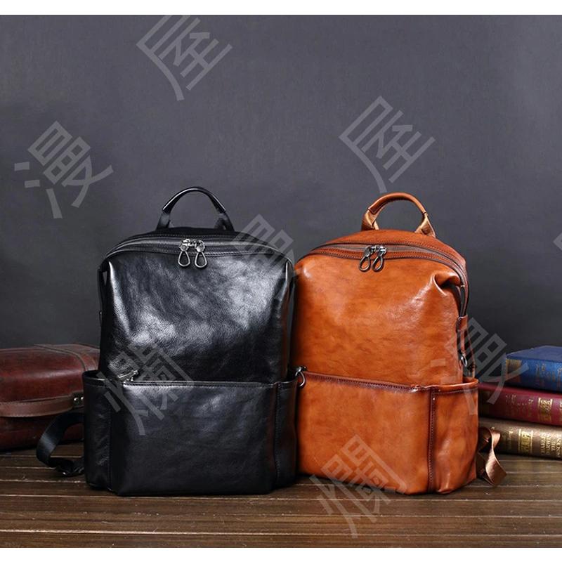 ☆新品☆ ヌメ革 ビジネスリュック 本革 デイバッグ メンズバッグ 