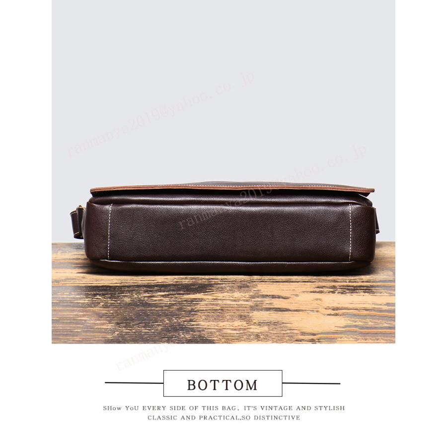 本革 メンズバッグ 斜め掛け レザー ショルダーバッグ A4 15インチPC