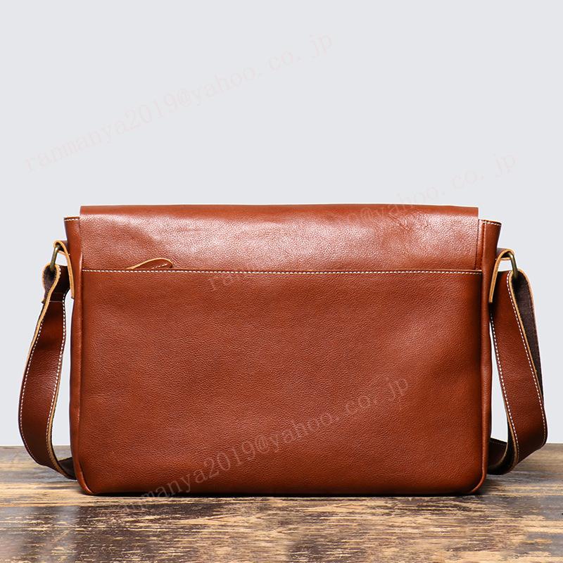 本革 メンズバッグ 斜め掛け レザー ショルダーバッグ A4 15