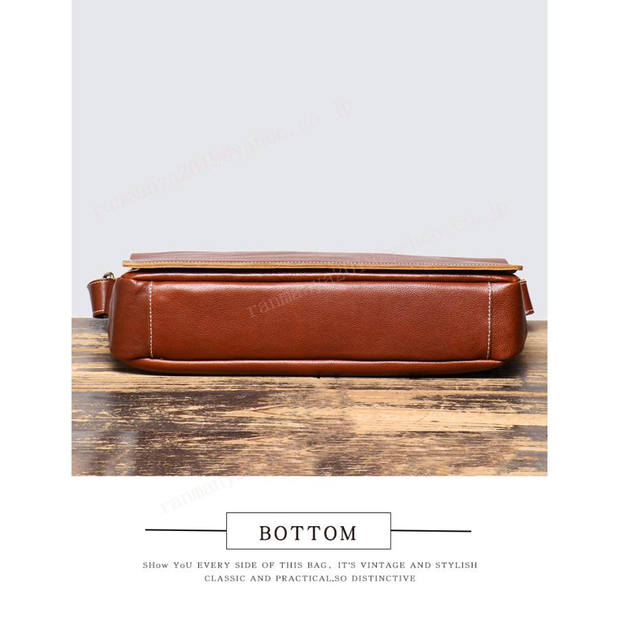 本革 メンズバッグ 斜め掛け レザー ショルダーバッグ A4 15インチPC