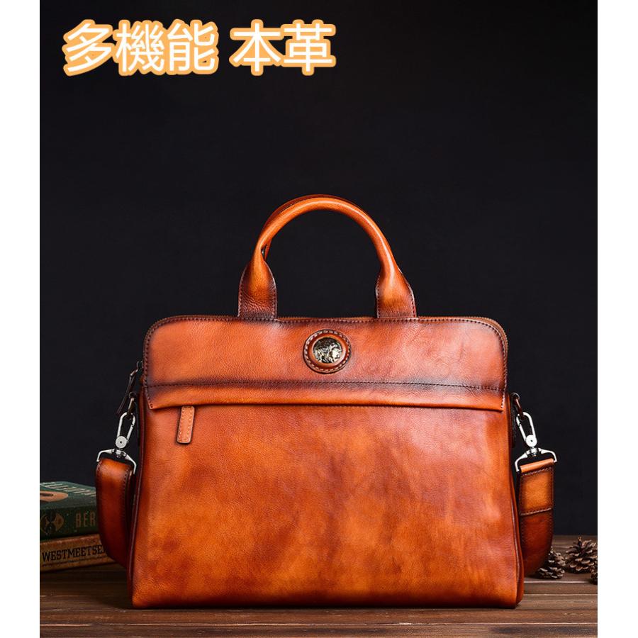 人気新作 本革 牛革 レザー ハンドメイド メンズ 斜めがけ 2way ヌメ