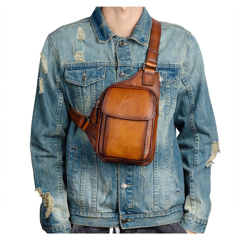 本革 メンズ ボディバッグ ヌメ革 牛革 レザー ワンショルダーバッグ